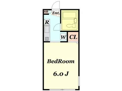 グランピエール(1K/1階)の間取り写真