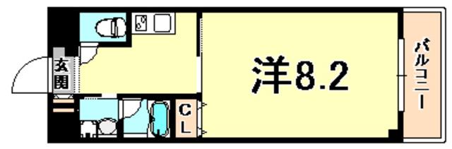 エバーグレイス西宮3(1K/2階)の間取り写真