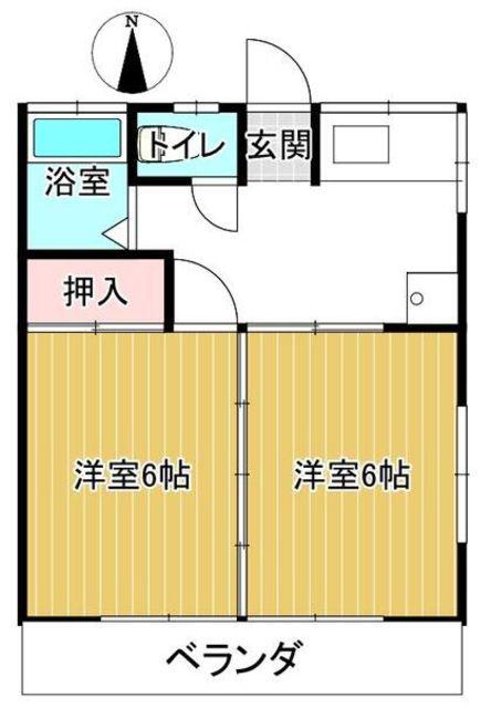 桃源荘(2DK/2階)の間取り写真