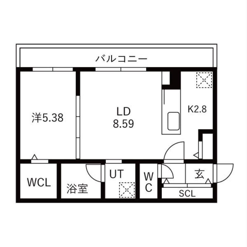 VILLAGE KOTONIヴィレッジ琴似(1LDK/4階)の間取り写真