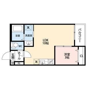 GRANDBLUENAGASUKA I(1LDK/1階)の間取り写真