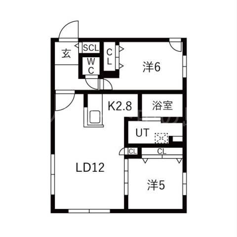 アティーナ平岸II(2LDK/2階)の間取り写真