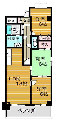 クオリティヒル大塚(3LDK/4階)の間取り写真