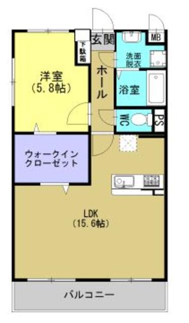 BLEU BLANC(1LDK/3階)の間取り写真