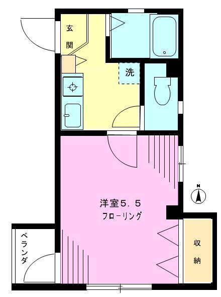 OKハイム(1K/3階)の間取り写真