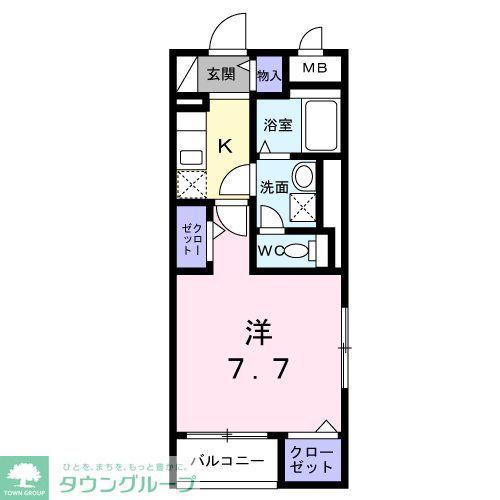 ダウンタウン ワイ(1K/2階)の間取り写真