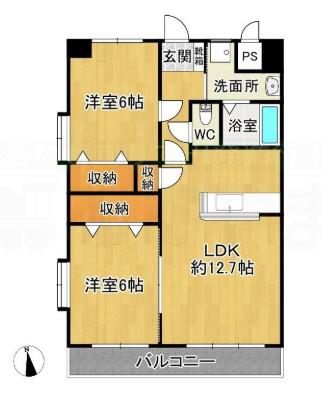 グリーンヒル櫛原(2LDK/1階)の間取り写真