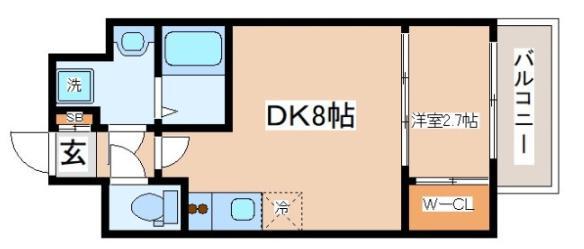 セレニテ神戸西エクラ(1DK/7階)の間取り写真