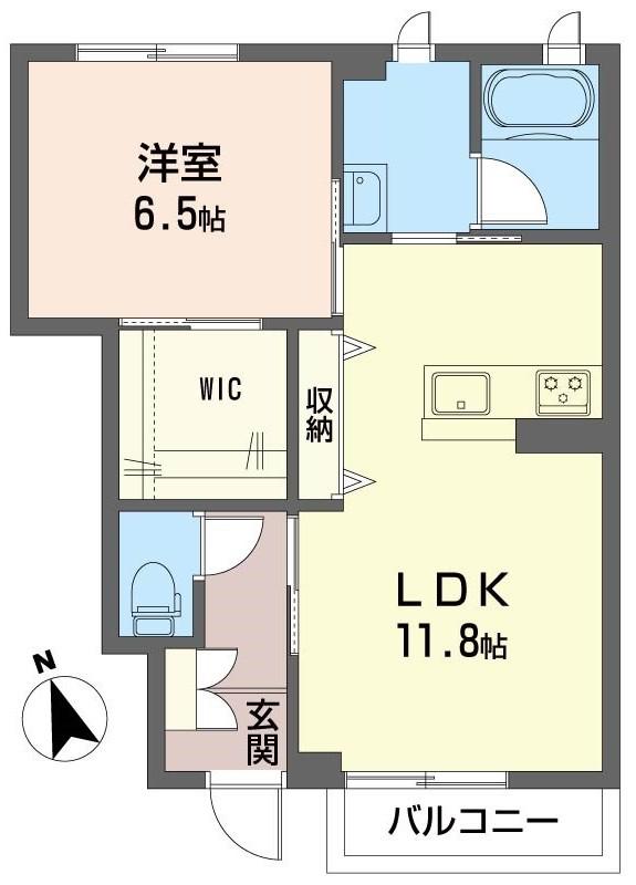 エクラール山田(1LDK/1階)の間取り写真