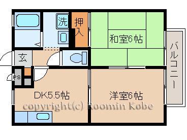 パセオナカイ(2DK/1階)の間取り写真