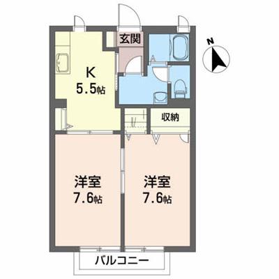 アーバンライフ(2K/2階)の間取り写真