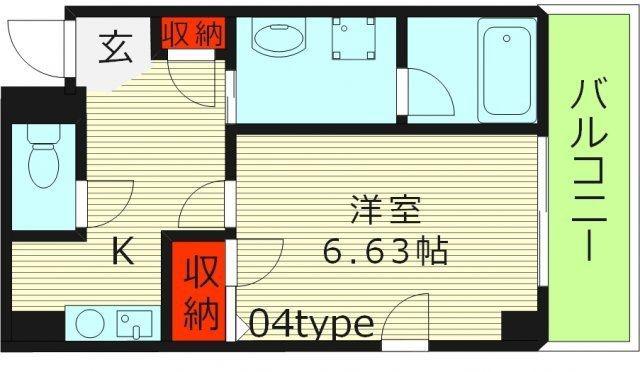 ジュネス関目高殿(1K/2階)の間取り写真