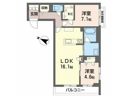 CASA ニックスV(2LDK/2階)の間取り写真