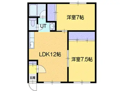 メゾン北斗(2LDK/2階)の間取り写真