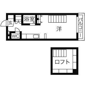 ルシードイースト(1DK/6階)の間取り写真