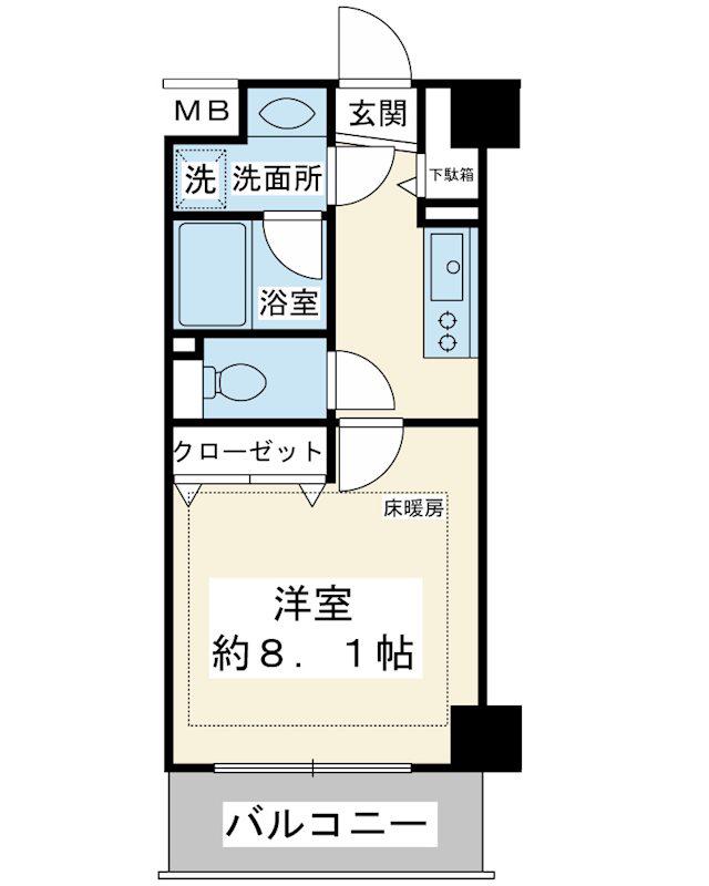 ジュネッタドリーム(1K/5階)の間取り写真