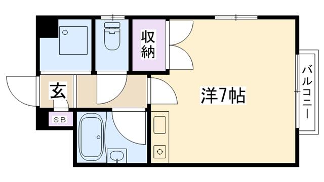 ヒロハイツ(ワンルーム/2階)の間取り写真