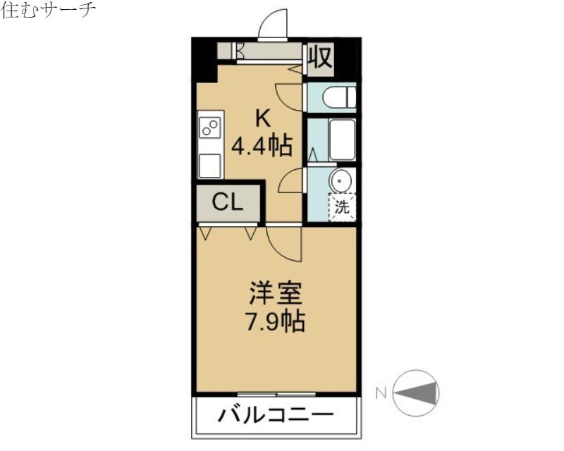 パティオみずい(1K/6階)の間取り写真