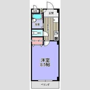 ジェミニ・M(1K/2階)の間取り写真