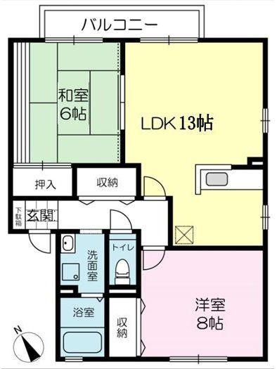 ヴィンテージハイツII(2LDK/2階)の間取り写真