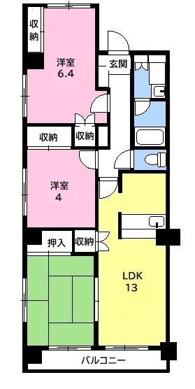 ウェールSAKAI(3LDK/2階)の間取り写真