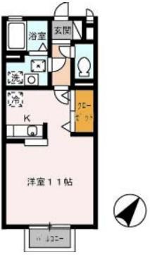 サニーコート10(ワンルーム/2階)の間取り写真