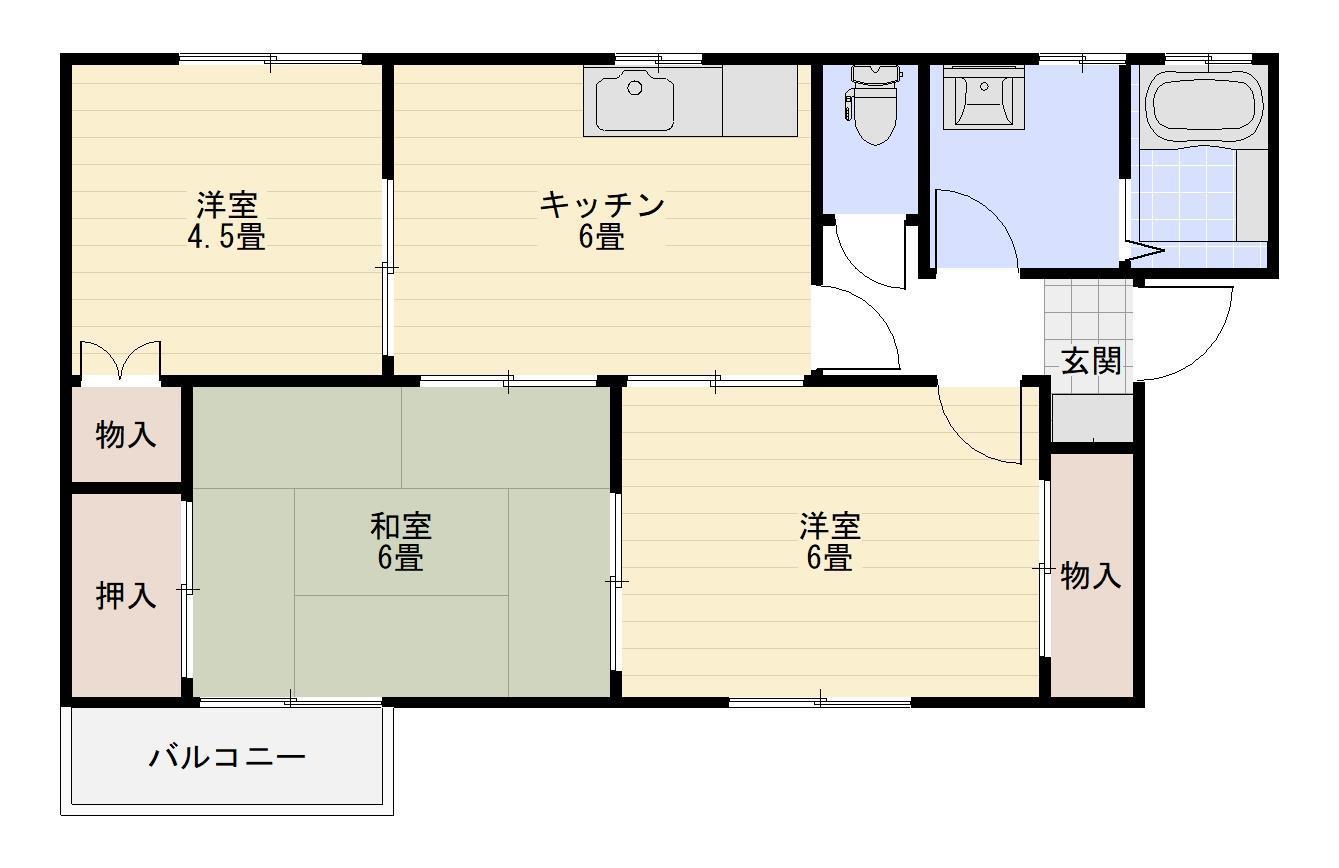 MEINHAUS拝志(3DK/2階)の間取り写真