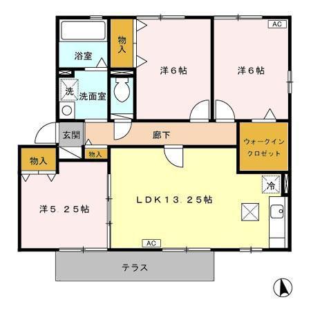 ベネツォーネC(3LDK/1階)の間取り写真
