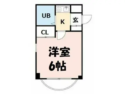 ベルメゾン春日部(1K/2階)の間取り写真