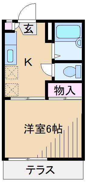 コーポシバタ(1K/1階)の間取り写真