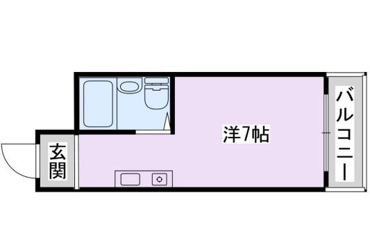 ビッグバーンズマンション桜園(ワンルーム/2階)の間取り写真
