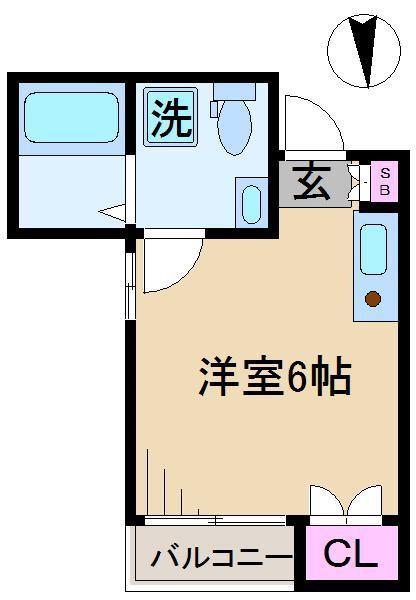FINO 1ST(ワンルーム/2階)の間取り写真