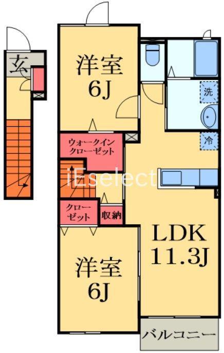 キアーロ(2LDK/2階)の間取り写真