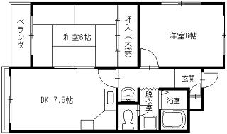 梅村ハイツ(2DK/3階)の間取り写真