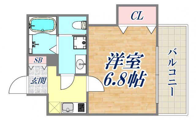 LUXE尼崎ウエスト(1K/2階)の間取り写真