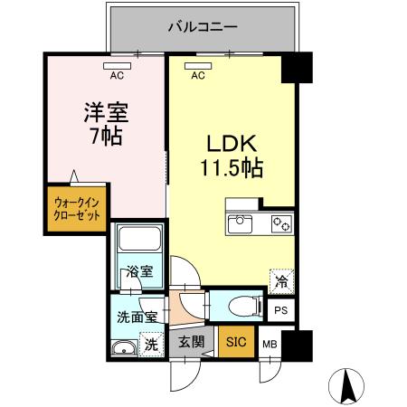 都営三田線 西台駅 徒歩9分 7階建 築6年(1LDK/3階)の間取り写真