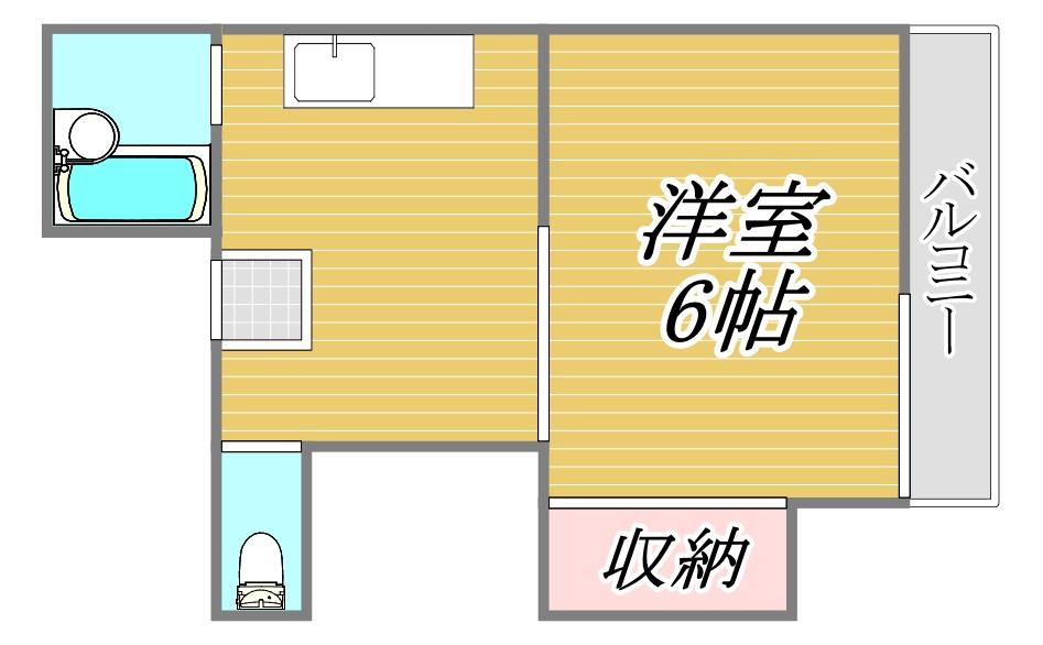 光ビル(1K/4階)の間取り写真