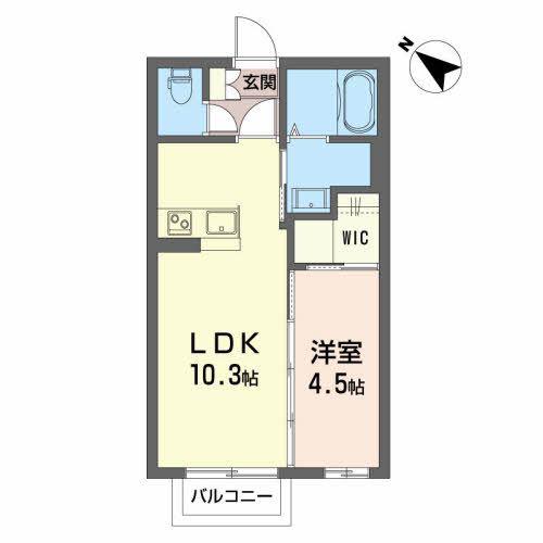 シャーメゾンあきほ(1LDK/2階)の間取り写真