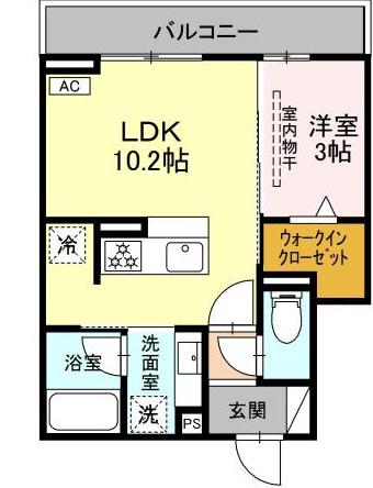NOVELLA(1LDK/2階)の間取り写真