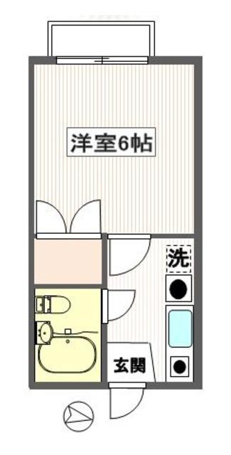 Aハウス(1K/1階)の間取り写真