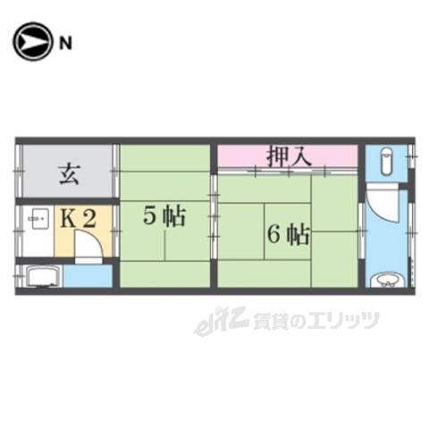 御所コタン(2K/1階)の間取り写真