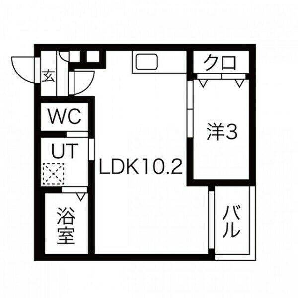 WARREN HARUTAI(1LDK/1階)の間取り写真
