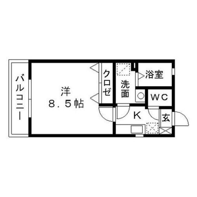 リブレア福重南A棟(1K/1階)の間取り写真
