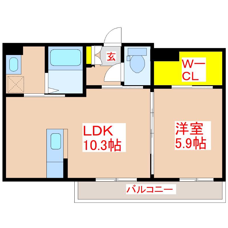 アミコート(1LDK/1階)の間取り写真
