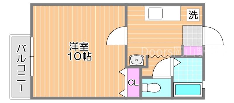ツイン・ウッズII(1K/1階)の間取り写真
