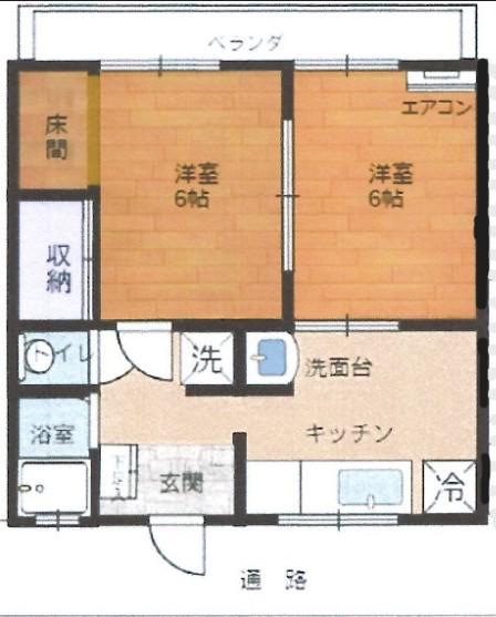 サンコーポ(2DK/2階)の間取り写真