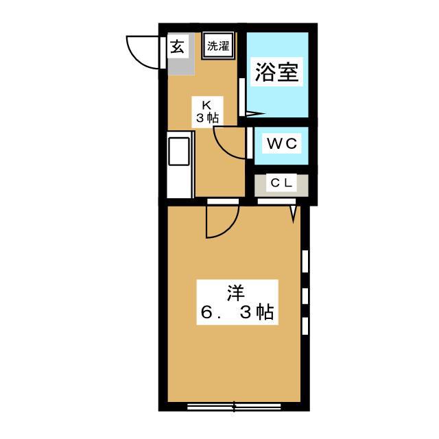 グランエッグス野方(1K/1階)の間取り写真