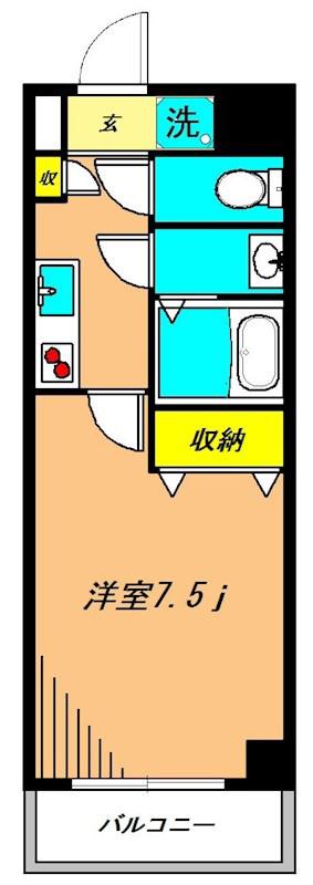 ティアラ(1K/3階)の間取り写真