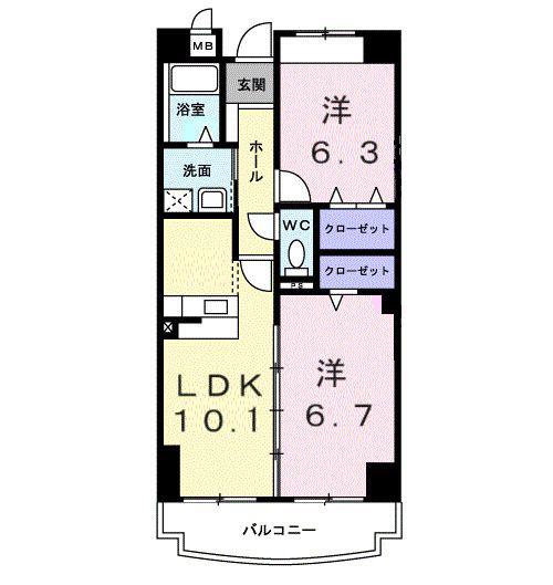 パローレ20(2LDK/5階)の間取り写真