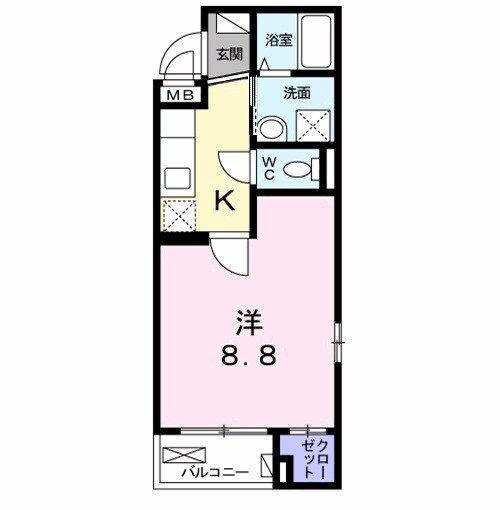 TRSNIJYO(1K/3階)の間取り写真